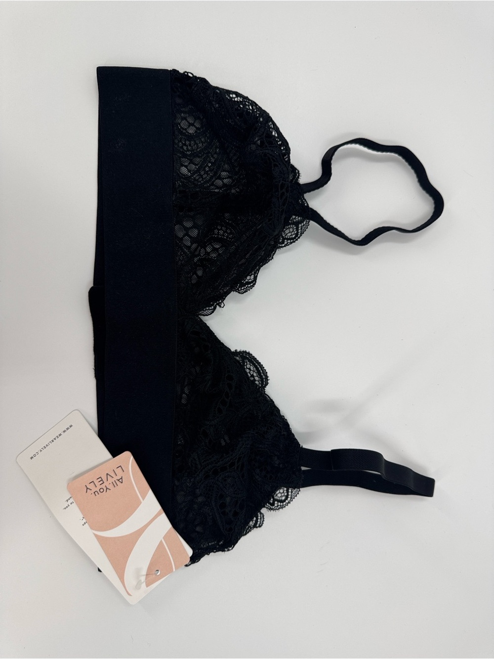 NWT All You LIVELY New Day Lace Bralette — Black Size M